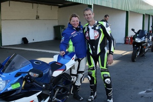 Rider with James Whitham at a James Whitham track training day at Mallory Park